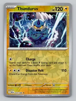 Reverse Holo Thundurus 033/086 Rare Black Bolt Pokemon - Image 1