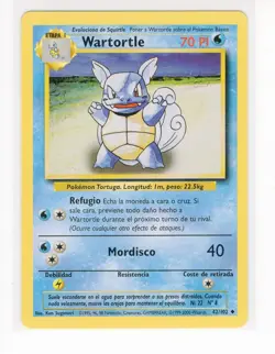 ~ESP~ SPANISH Wartortle Base Set 42/102 Pokemon Card (Z1 - Image 1