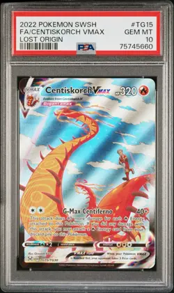 2022 POKEMON SWORD & SHIELD LOST ORIGIN #TG15 FULL ART/CENTISKORCH VMAX PSA 10 - Image 1