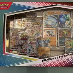 Pokemon Prismatic Lucario ex Tyranitar ex Premium Collection Sam’s Club Sealed - Image 4
