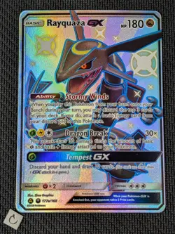 Rayquaza GX 177A/168 - Shiny Full Alternate Art Promo Pokemon TCG NM (Ink Stain) - Image 1