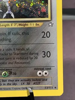 Pokemon TCG 1st Edition Skarmory 13/111 Neo Genesis Holo Rare WOTC VTG 2000 - Image 4