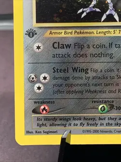 Pokemon TCG 1st Edition Skarmory 13/111 Neo Genesis Holo Rare WOTC VTG 2000 - Image 5