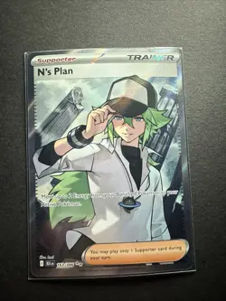 N’s Plan 163/086 Black Bolt Ultra Rare Full Art Pokemon Tcg Nm - Image 1