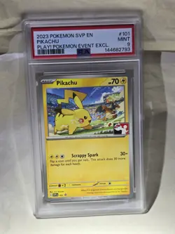 Pokemon Pikachu PLAY! Pokemon Event Exclusive Promo SVP EN 101 PSA 9 Mint - Image 1