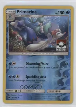 Primarina (Pokemon League) Reverse Foil Pokemon Sun & Moon Base #41 - Image 1