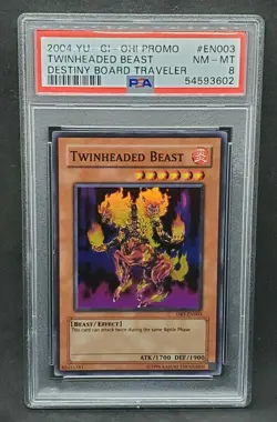 Yugioh PSA 8 NM-MT Twinheaded Beast Super Rare DBT-EN003 Destiny Board Traveler - Image 1