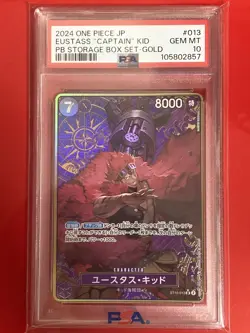 PSA 10 Eustass Kid ST10-013 Gold Frame ONE PIECE THE BEST Storage Box Japanese - Image 1