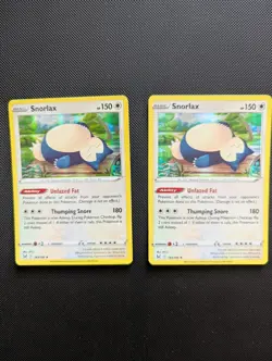 POKEMON TCG: 2x SNORLAX 143/196 LOST ORIGIN HOLO RARE CARD NM - Image 1