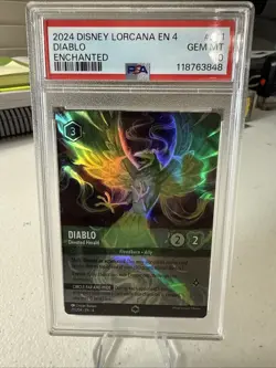 Disney Lorcana EN 4 Diablo 211 Devoted Herald Enchanted PSA 10 - Image 1