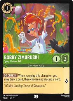 Bobby Zimuruski Spray Cheese Kid 78/204 Fabled Disney Lorcana - Image 1