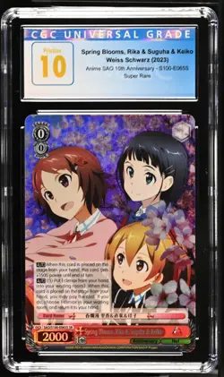Weiss Schwarz GRADED Spring Rika & Suguha & Keiko S100-E065S SR PRISTINE 10 CGC - Image 1