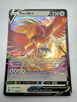 Pokemon TCG Ho-Oh v Silver Tempest Half Art Card 140/195 - Image 1