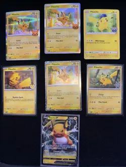 Pikachu Stamped/Promo Cards & Raichu V Holo (7 Card Lot) - Image 1