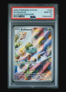 PSA 10 GEM MINT Bulbasaur 143/142 Stellar Crown Illustration Rare Pokemon Card - Image 5