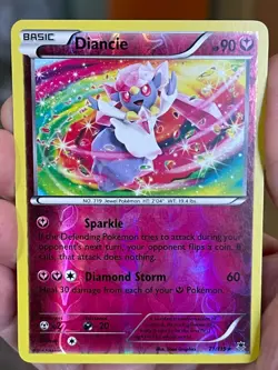 POKEMON DIANCIE 71/119 RARE REVERSE HOLOFOIL PHANTOM FORCES NM CARD - Image 1