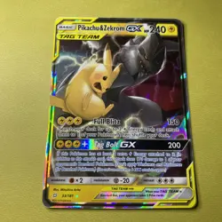 Pokemon Pikachu & Zekrom GX Tag Team Full Art Holo 33/181 2019 HP240 Rare Card - Image 2