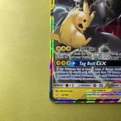 Pokemon Pikachu & Zekrom GX Tag Team Full Art Holo 33/181 2019 HP240 Rare Card - Image 3