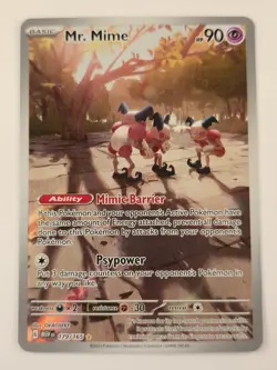 Pokemon TCG Mr. Mime Scarlet & Violet Holo Illustration Card 179/165 LP - Image 1