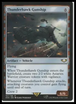 Universes Beyond: Warhammer 40,000 #167 Thunderhawk Gunship MTG - Image 1