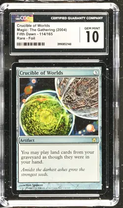 CRUCIBLE OF WORLDS Fifth Dawn Foil Rare CGC 10 MTG [Nostalgium] - Image 1