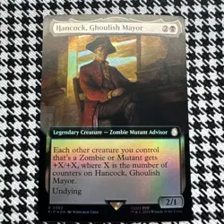 Hancock, Ghoulish Mayor (Extended Art) #382 (NM) Fallout PIP Magic MTG - Image 1