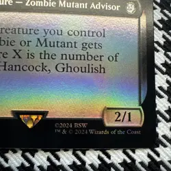 Hancock, Ghoulish Mayor (Extended Art) #382 (NM) Fallout PIP Magic MTG - Image 4