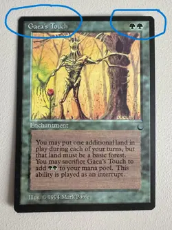 Gaea's Touch MTG MISPRINT all text + casting cost shifted to the left ©94 NM #1 - Image 3