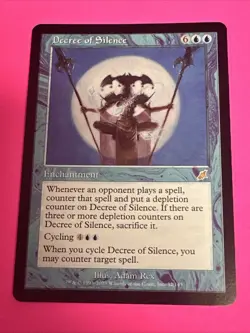 MTG DECREE OF SILENCE - Scourge Vintage Magic MTG - CCG LP NM/M #32 - Image 1