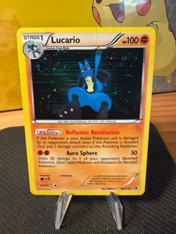 Pokemon TCG Lucario Legendary Treasures Holo Rare Card 80/113 HP - Image 1
