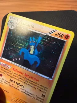Pokemon TCG Lucario Legendary Treasures Holo Rare Card 80/113 HP - Image 3