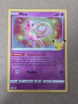 Mew 011/25 Holo Rare Celebrations Base Pokemon TCG - Image 1