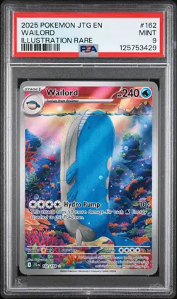 Pokemon TCG Wailord 162/159 Illustration Rare Journey Together PSA 9 - Image 1