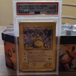 Pokemon Gym Heroes Lt. Surge's Electabuzz 6/132 Holo Unlimited PSA 8 2000 - Image 1