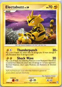 Pokemon TCG Electabuzz 81/130 Diamond Pearl LP - Image 1