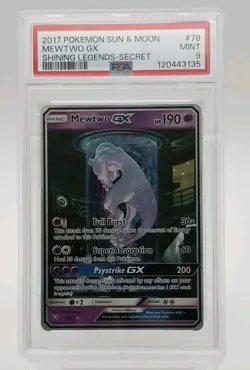 Mewtwo GX PSA 9 MINT - 2017 POKEMON SUN & MOON SHINING LEGENDS #78/73 - Image 3