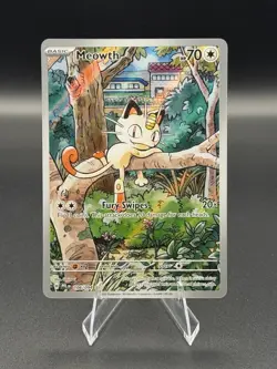 Pokemon Meowth 106/094 Illustration Rare – SV Phantasmal Flames NM+ 🔥 - Image 1