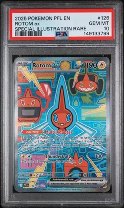2025 POKEMON PFL EN-PHANTASMAL FLAMES SPECIAL ILLUSTRATION RARE ROTOM EX PSA 10 - Image 1
