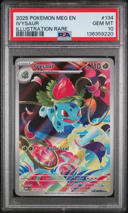 2025 POKEMON MEG EN-MEGA EVOLUTION ILLUSTRATION RARE #134 IVYSAUR PSA 10 - Image 1