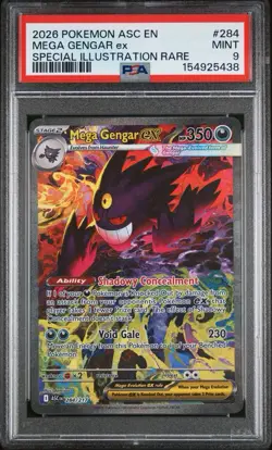 2026 POKEMON ASCENDED HEROES SPECIAL ILLUSTRATION RARE MEGA GENGAR EX PSA 9 - Image 1