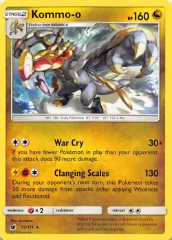 Kommo-o 77/111 Rare Crimson Invasion Pokemon Near Mint - Image 1