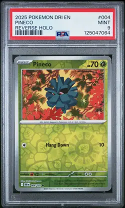 2025 POKEMON DRI EN-DESTINED RIVALS REVERSE HOLO #004 PINECO PSA 9 - Image 1