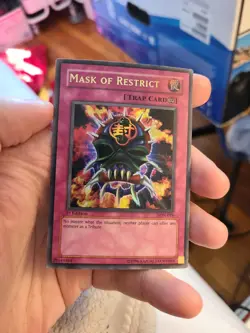 Yugioh Mask of Restrict LON-018 1st Ultra Rare - Image 1