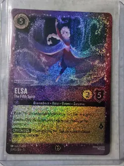 Disney Lorcana Glimmer Foil Elsa The Fifth Spirit EN-5 Promo Card - Image 1