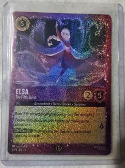 Disney Lorcana Glimmer Foil Elsa The Fifth Spirit EN-5 Promo Card - Image 2