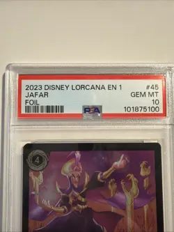 2023 DISNEY LORCANA EN 1-THE FIRST CHAPTER FOIL JAFAR - WICKED SORCERER PSA 10 - Image 4
