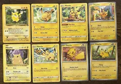 Pokemon TCG Pikachu Cards x8 w/ Vintage 1999 Jungle Base - Image 1