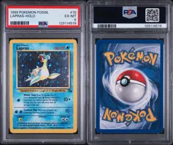 Pokemon Lapras 10/62 Fossil Holo Rare Unlimited PSA 6 Trading Card - Image 3
