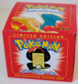 1999 Pokemon Charizard 23K Gold Plated Trading Card Sealed New in Box NIB - Image 1