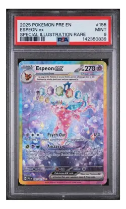 2025 Pokemon Prismatic Evolutions Espeon ex 155/131 PSA 9 MINT Illustration Rare - Image 1